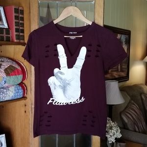 Distressed T-Shirt with "Flawless" Graphic